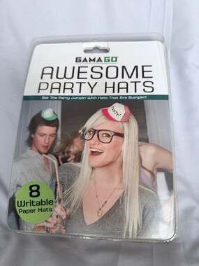 Gama-Go Awesome Party Hats Set of 8 Writable Paper Hats